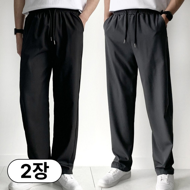 핏노블 1+1 남자 여름 바지 작업복 일자 쿨 트레이닝 팬츠