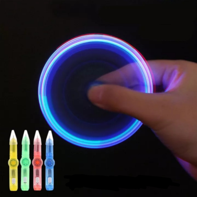 핸셀 LED 피젯 토이 스피너 미니 볼펜 스트레스 집중력 긴장해소, LED 스피너 볼펜