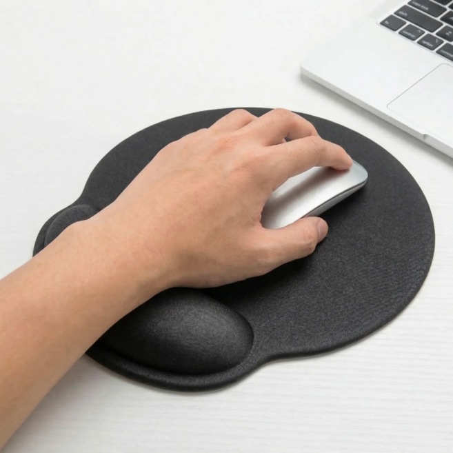 단디담은 메모리폼 손목 쿠션 마우스패드, 1개, 블랙