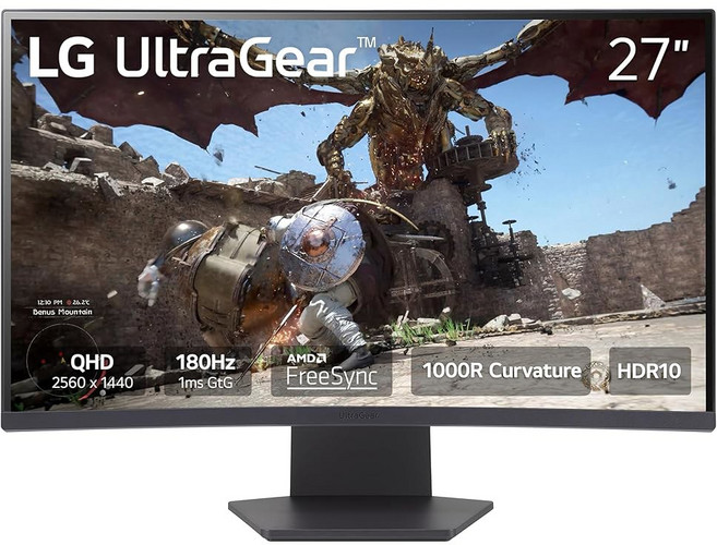 LG 울트라기어 QHD 27인치 게이밍 모니터 27GL83A-B - IPS 1ms(GtG) HDR 10 호환성 NVIDIA G-SYNC AMD FreeSync 144Hz, 27 inch, 180Hz