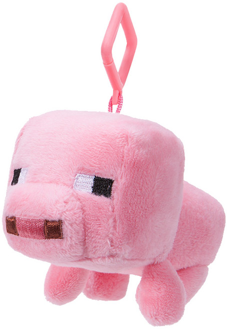 (정품) 마인크래프트 플러쉬 가방 인형고리 - 핑크 돼지 캐릭터