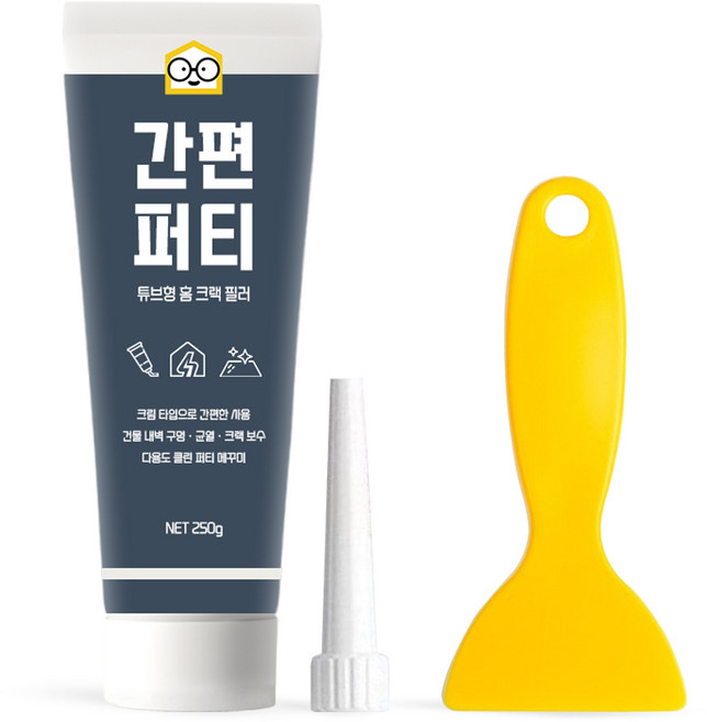 철물팩토리 틈새 크랙 벽보수 퍼티 세트, 1세트