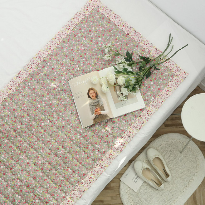 쉐리잔꽃 30수 광목면100% 소파패드 미끄럼방지 사계절 (돌소파패드 3인 4인) 쇼파매트