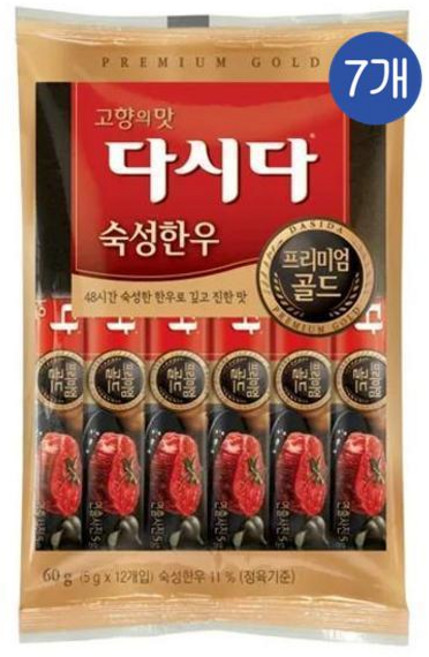 CJ 제일제당 다시다 프리미엄골드 한우 스틱포장, 60g, 7개