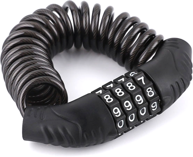 다실 절단방지 간편잠금 자전거 자물쇠, 1개, 블랙