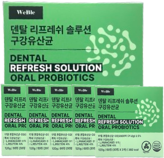 구강유산균 덴탈 리프레쉬 솔루션, 6개, 60정