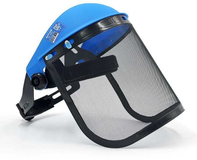 SIIPOS 시포스 보안면 예초기 안면 보호구 제초 벌초 작업 망사 얼굴 보호대 안전 보호면 F01, 블루, 1개