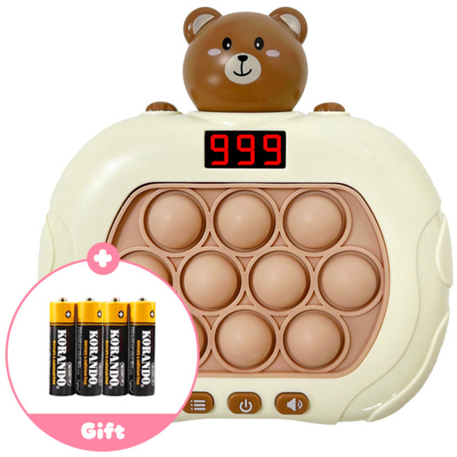 로앤제이 푸쉬팝게임기 KC인증 999레벨 6세대 전자팝잇 뽁뽁이 게임기 스피드킹, 1개, 중형/곰돌이