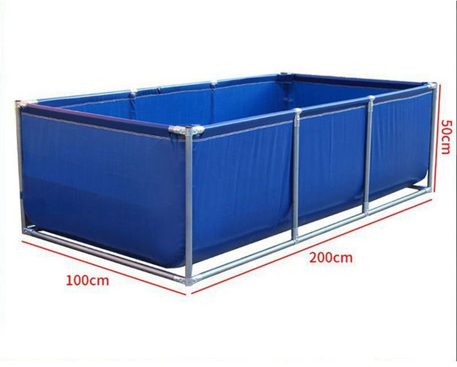 간이수조 횟집 방수포 어항 타포린 사각수조 접이식 탱크, 1개, 이중 스탠드+어항 높이 0.9m