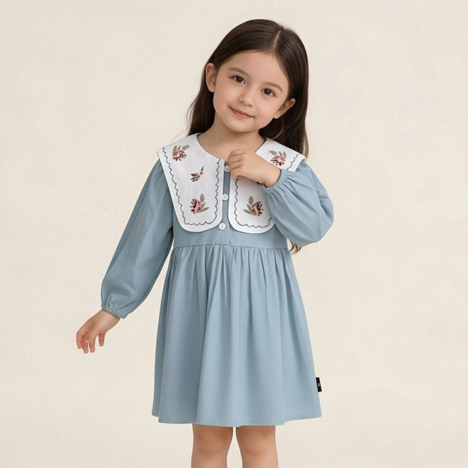 플라워자수 빅카라 원피스 100~140호