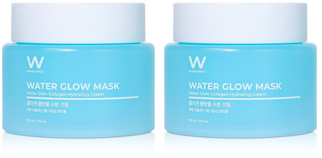 [블리샵]원진이펙트 워터 글로우 마스크 100ml 1+1 수분충전 보습 피부진정, 2개