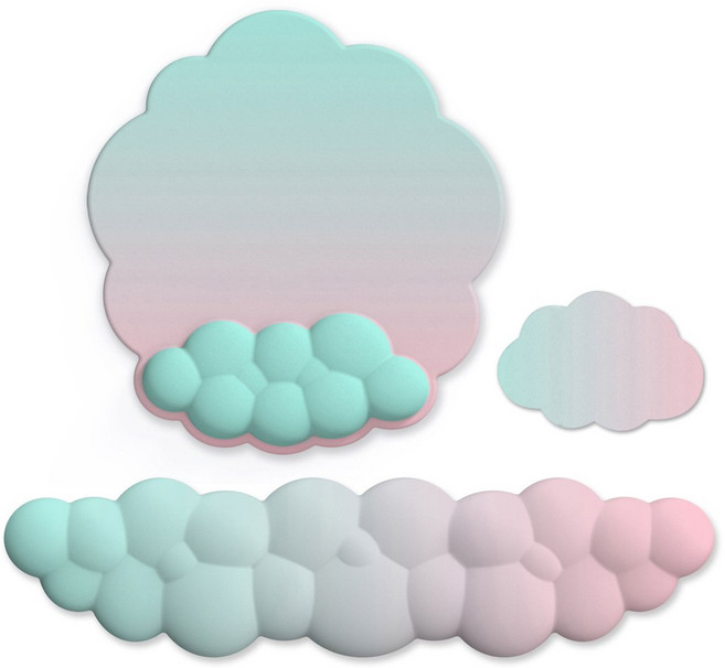 클라우드 키보드 손목 받침대 마우스 패드 지원 세트 인체 공학적 메모리 폼 미끄럼 방지 베이스 홈 오피스 노트북용, 12) 3 in 1 set9, 3 in 1 set9