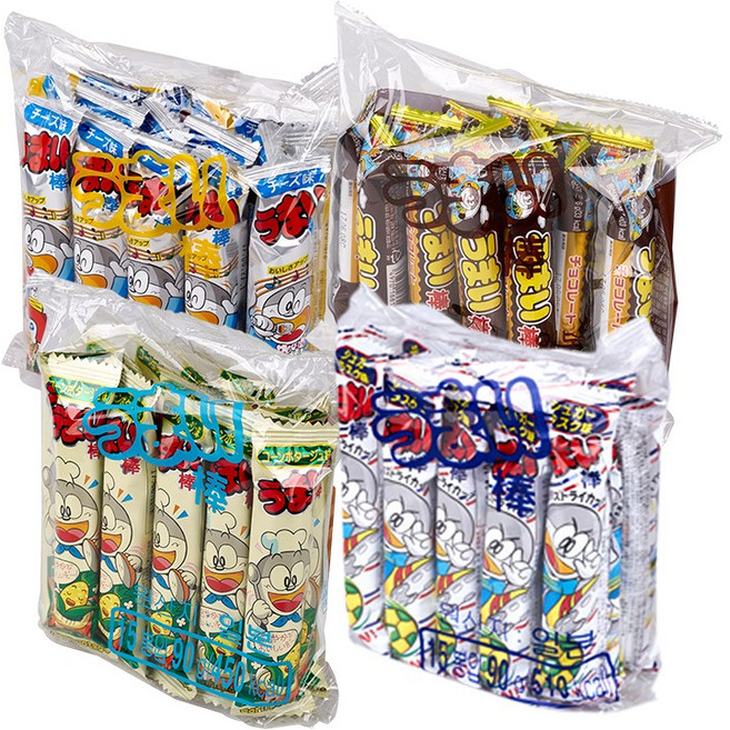 우마이봉 콘스프맛15개 + 치즈맛15개 + 초코맛15개 + 슈가러스크15개 (총60개)