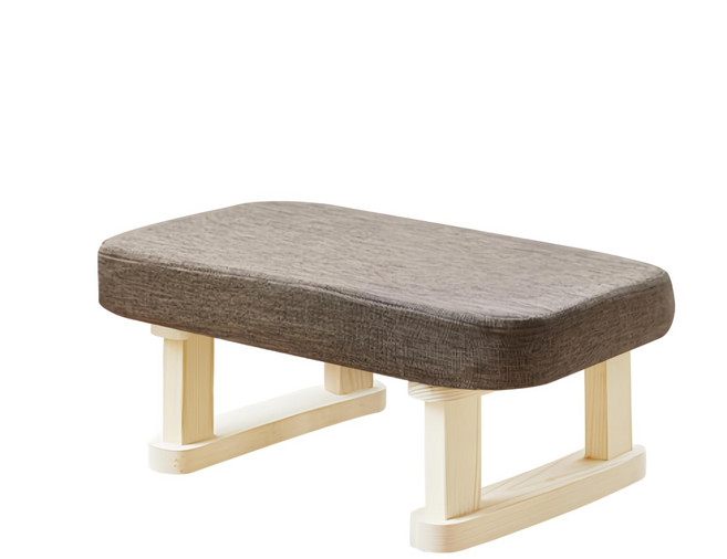 하이퍼플래닛 원목 패브릭 스툴 발받침대, 브라운