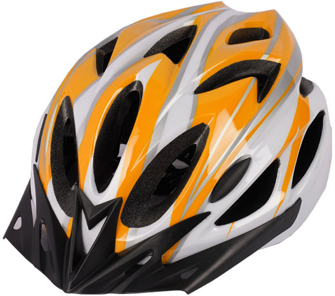 一件代發騎行頭盔一體成型男女山地公路自行車頭盔騎行裝備安全帽, 橙白