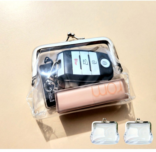 EasyHomey 클리어 투명 지갑 파우치 똑딱 비닐 최화정 동전 소지품 지갑