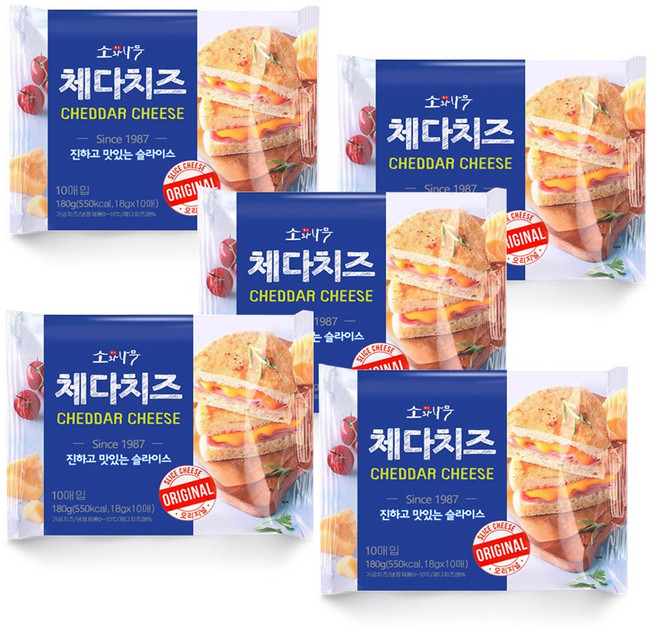 동원 소와나무 체다치즈 오리지널 180g, 5개