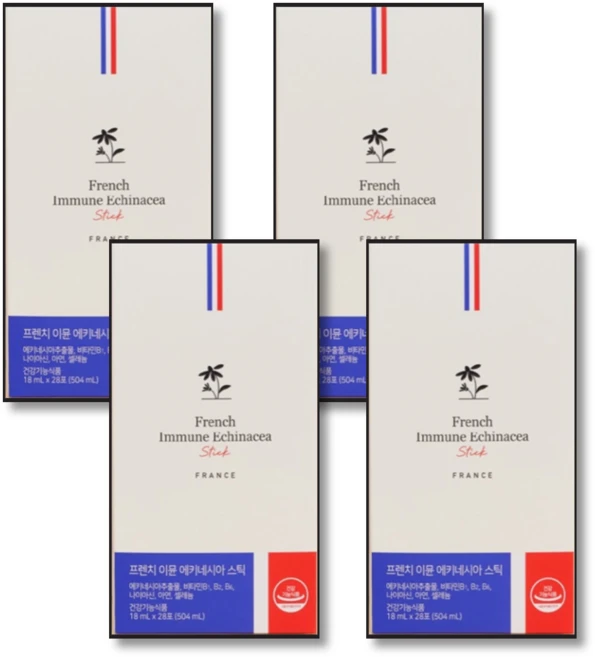 뉴온 프렌치 이뮨 에키네시아 스틱 18ml x 28포 에키네시아추출물 면역 기능 증진, 4박스 - 쿠팡