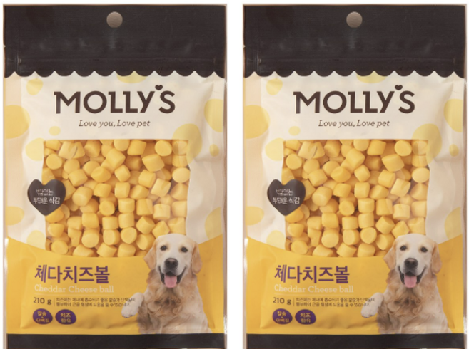 몰리스 체다치즈볼 210g, 2개, 체다 치즈