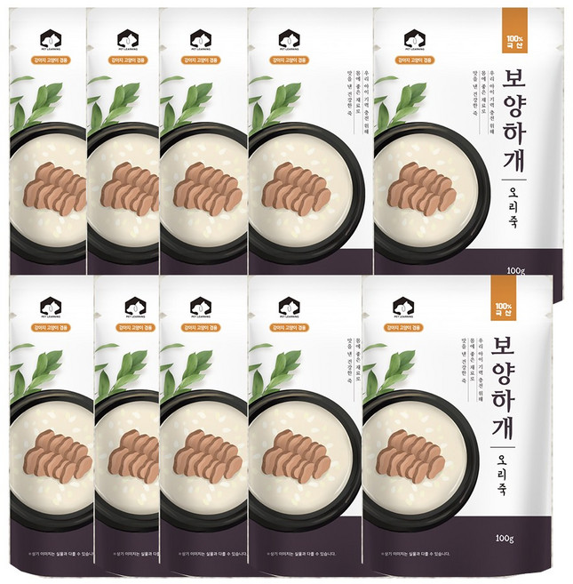 펫러닝 생후 3개월 이후 반려동물 보양하개 죽 10p, 오리, 1kg, 1세트