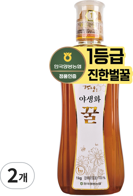 한국양봉농협 야생화 꿀, 2개, 1kg