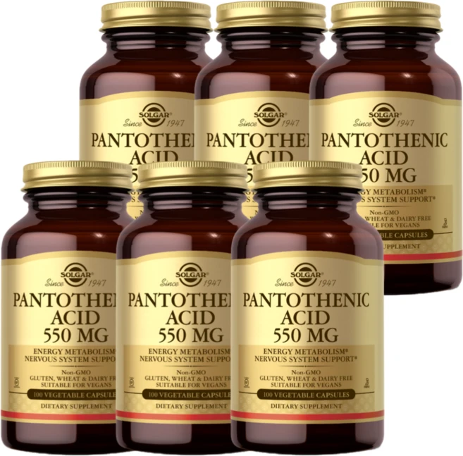솔가 판토텐산 550 mg 비타민 B5 100캡슐 6통, 100정 - 쿠팡