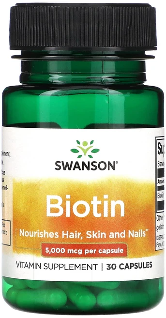 Swanson 비오틴 5000mcg 캡슐 30정, 1개 - 쿠팡