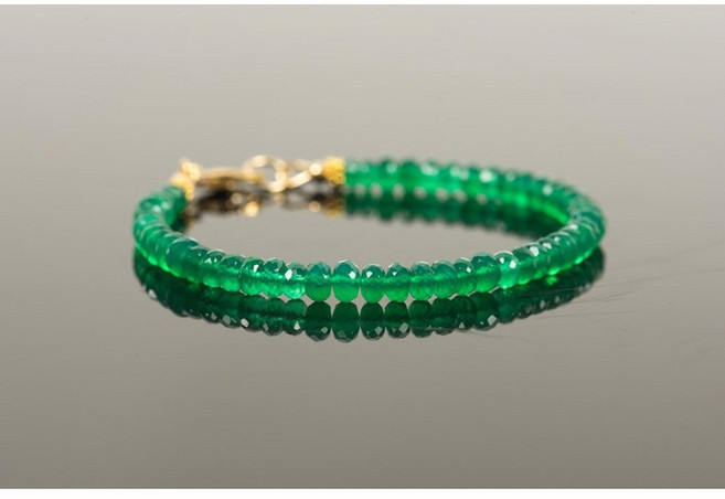 천연 옥팔찌 그린 오닉스 팔찌 보석 섬세한, 1개