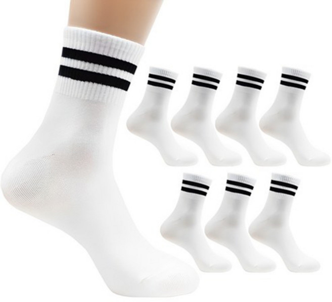 더베이직 남성용 스포티보이 중목 양말 8켤레