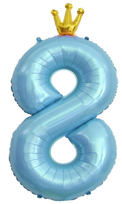 이벤트홀릭 초대형 왕관 숫자은박풍선, 블루 8