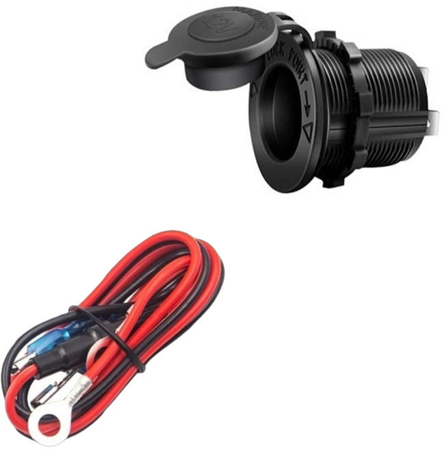 파워뱅크용 방수방진 시거소켓 시거잭 12V, 케이블 포함 (10A 휴즈&터미널 포함), 1개, 1구
