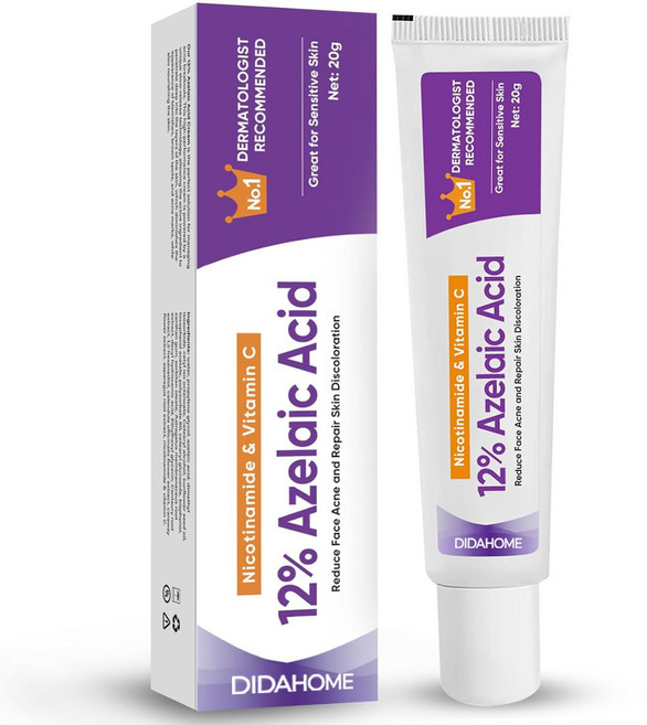 FDA 승인 12% 아젤-라-산 크림|지성 피부|피지/모공 관리/잡티 케어|무자극 데일리 톤업 크림, 1개
