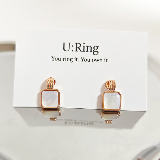 [은침] 오로라 쉘 미니 이어링 925 실버침 실버 골드 오로라 자개 귀걸이