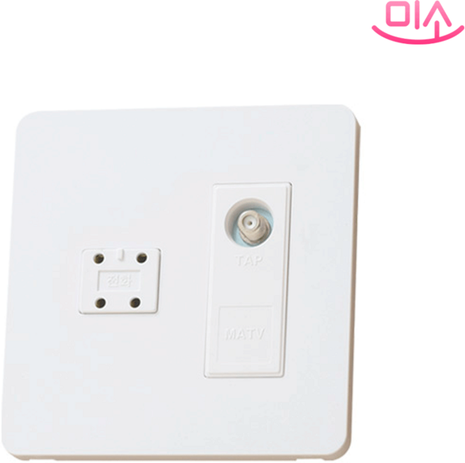 현대 국산 2개용 TV 2방+4P 전화 복합 콘센트, 1개