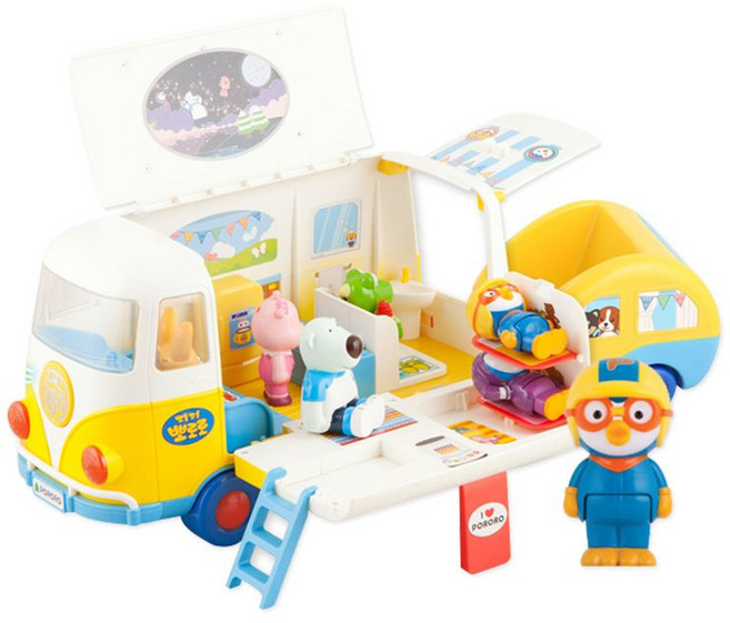 뽀로로 렛츠고 캠핑카 장난감 자동차, 혼합 색상, 1개