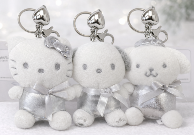 (정품)산리오 헬로키티 실버 코스튬 인형 키링 백팩 키체인 3종