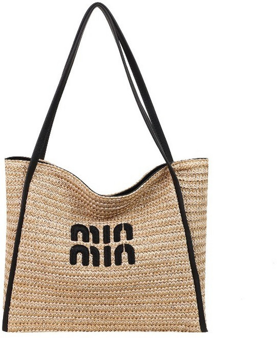 miu miu 草編織紋托特包