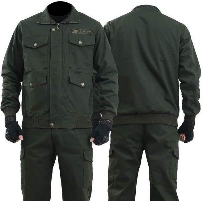 STYLE DR 남성 작업복 세트 그린작업복 전술복 세트 빅사이즈 안전작업복