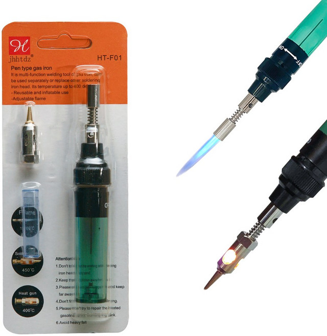 휴대용 알루미늄 용접기 납땜 가스인두기 우드 버닝 토치, 1개
