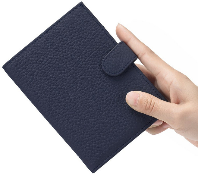 荔枝紋牛皮真皮護照收納包 RFID防盜刷護照錢包