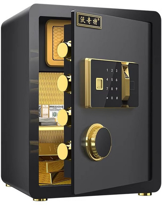 PYHO 디럭스스마트 금고 소형45cm 전강 가정용 지문전자비밀번호 금고 사무실방범 a, 블랙 디럭스 금고