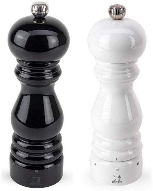 (세트) 프랑스 푸조 파리 유셀렉트 블랙 페퍼밀 화이트 솔트밀 소금 후추 그라인더, 18cm 블랙화이트 세트, 1개