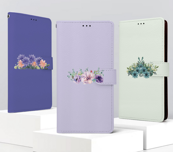 꽃 수채화 플라워 지갑 카드 수납 다이어리 케이스 휴대폰 갤럭시A40 A405