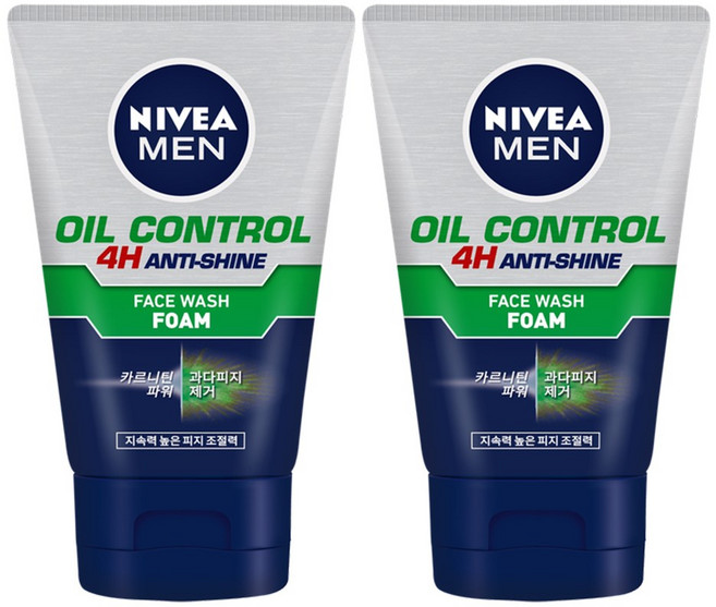 니베아 맨 오일 컨트롤 훼이스 워시 폼, 100g, 2개