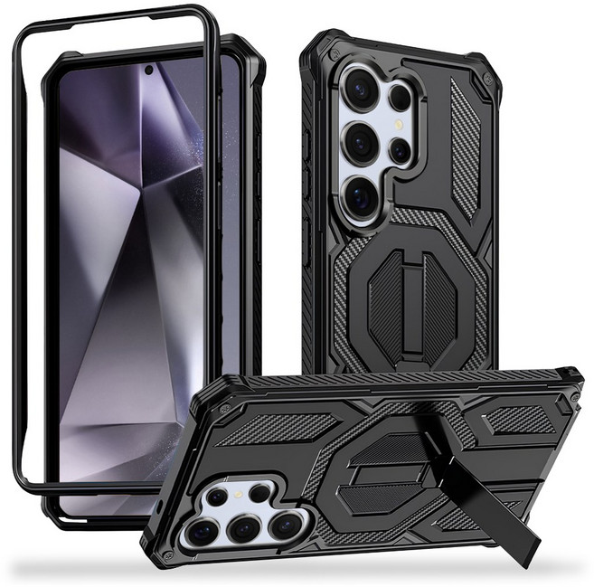 더조은셀러 맥세이프 2중 범퍼 카본 아머 킥 스탠드 케이스