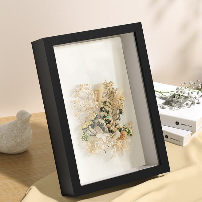 특이한 디자인 액자 인테리어 독특한 개성 아트 포토 프레임 장식액자 거실장식 엔틱, 1개, 블랙3cm 리본+접착제+LED스트립+뒷면종이