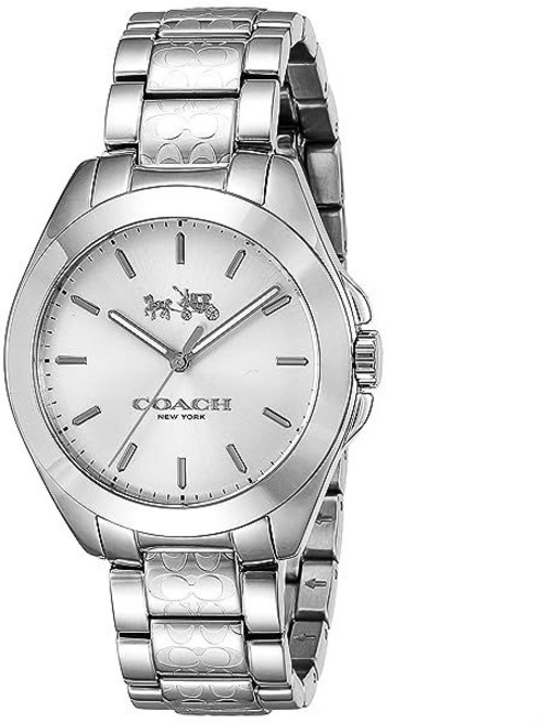 Coach 코치 손목시계 TRISTEN 트리스텐 실버 문자판 스테인리스 스틸 36MM Watch 14502177 여성 데일리 비즈니스 고급