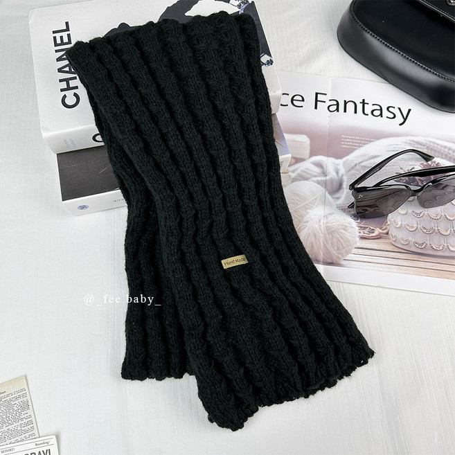 HandMade 針織麻花圍巾 軟糯韓版粗針織毛線圍巾 百搭