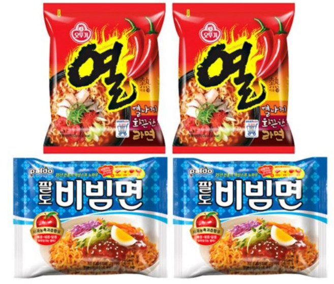 오뚜기 열라면 10봉+팔도비빔면 10봉, 1세트