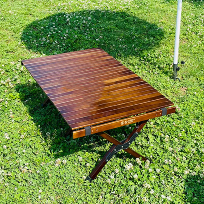 알래스카블랙 캠핑 우드 롤 테이블, 우드롤테이블_1200_브라운